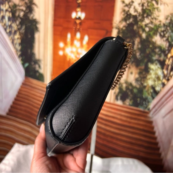 NWOT Kate Spade Laurel Greer Pale Pink Black Handbag, Chain Link Shoulder Strap - Picture 7 of 15